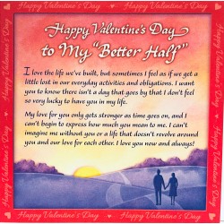 Blue Mountain Arts Special Square Keepsake Happy Valentine's Day to my "Better Half" Red Card