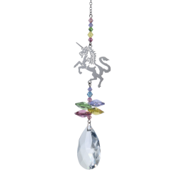 Crystal Fantasy Unicorn Hanging Swarovski Suncatcher Pastel Confetti
