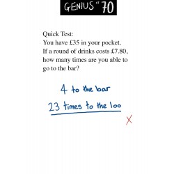 Humorous 70th Birthday Card - Male/Female - Cost of Round Test - from The Genius Range