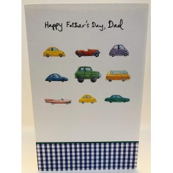 Happy Father's Day Dad Greeting Card Emboss Finish Cars with Full Colour Insert UK Greetings Card