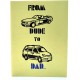 From Dude to Dad You Still Rock. Happy Father's Day Emboss Foil Finish Sports Car to Family Car Funny Humour UK Greetings Card
