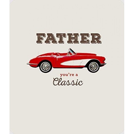 Classic Red Car Cool Father's Day Matte Finish UK Greetings Card