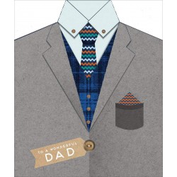 To A Wonderful Dad Happy Father's Day Die Cut Suit Shaped Carlton Cards UK Greetings Card