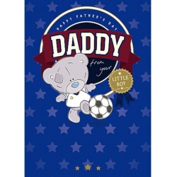 Me To You Bear Happy Father's Day Daddy from your Little Boy Football Cute Blue Foil Carte Blanche Greeting Card