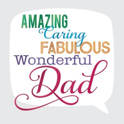 Second Nature Amazing Caring Fabulous Wonderful Dad Luxury Father's Day Script Foil Greeting Card