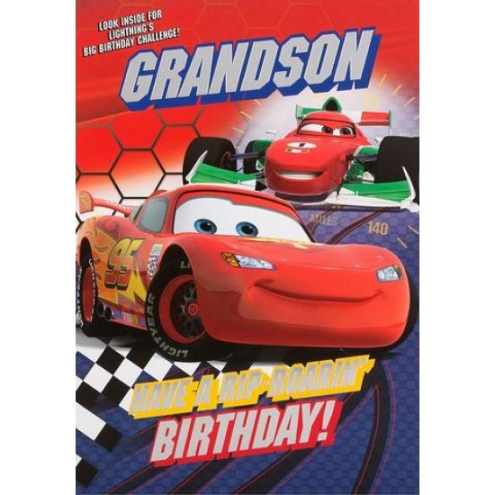 Grandson Disney Pixar Cars Birthday Card