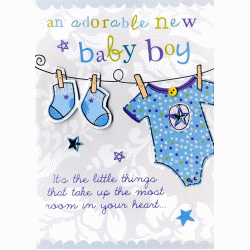 An Adorable New Baby Boy Greeting Card 