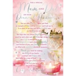  Special Mum and Dad on Your Diamond Anniversary 60th Sentimental Verse Silver Foil Art Greeting Card