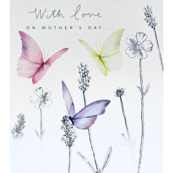 With Love on Mother's Day... Thanks Mum, on Mother's Day Embossed Silver Foil Flowers Card from Hallmark